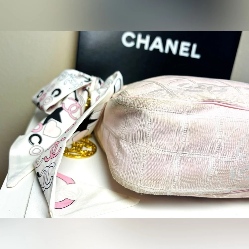 Authentic Chanel New Travel Line Pink Hobo Bag